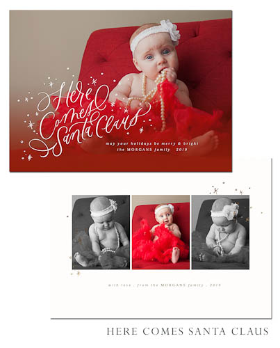 Hear Comes Santa Claus - Christmas Card